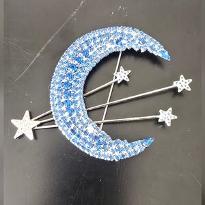 Vintage Bauer Moon And Shooting Stars Brooch
